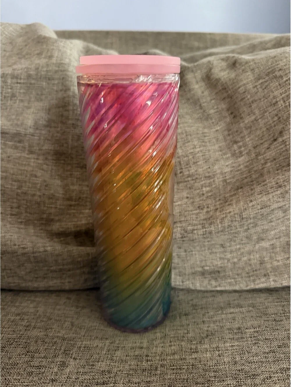 Starbucks Multicolor Rainbow Pink Tumbler 16 oz Original 2022 Coffee & Tea